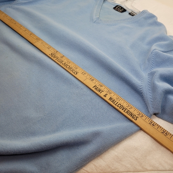Jos.A.Bank Signature Collection Men's Light Blue V-Neck Sweater 100% cotton XL - Picture 5 of 11